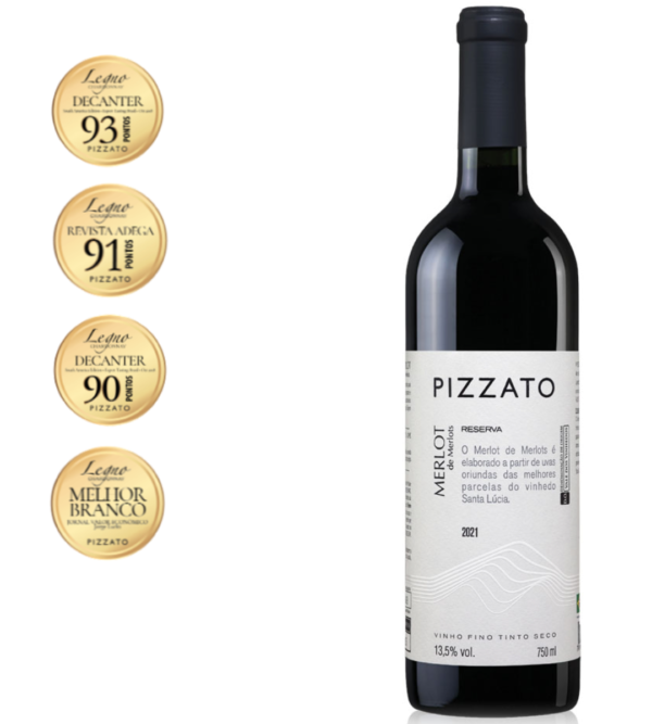 PIZZATO MERLOT RESERVA 750ML - VINHO TINTO SECO FINO